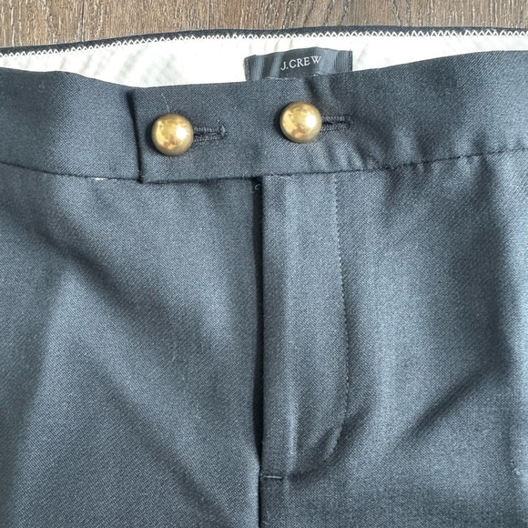 J. Crew black pants with satin side detail. New! Gold buttons. Women’s size 4. - Picture 6 of 10